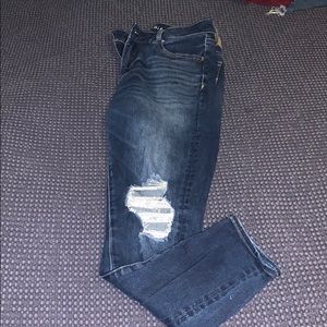 ripped high rise jegging jeans